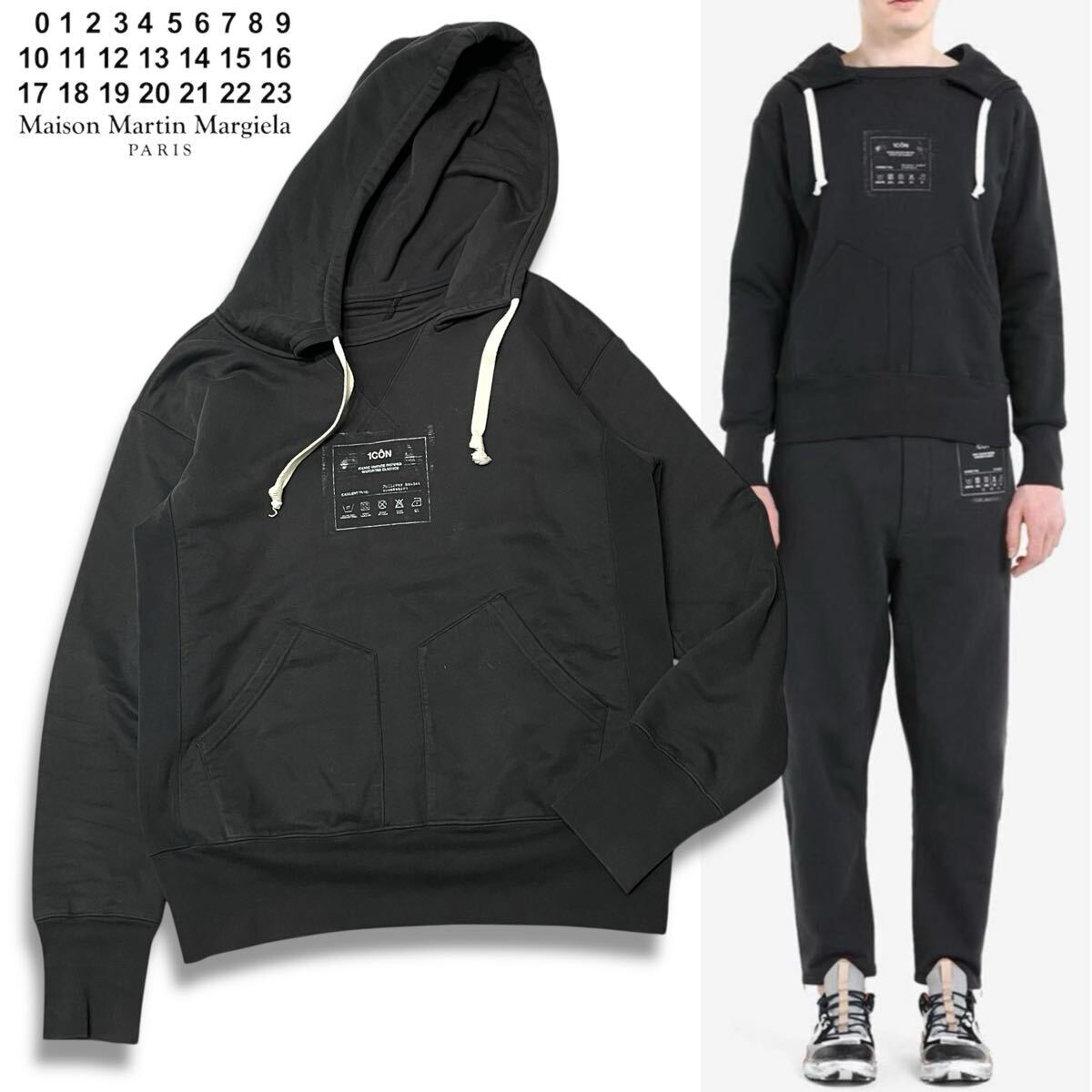 30 正規品 Maison Margiela メゾンマルジェラ 21ss S50GU0152 S25508 1CON Hoody Hoodie スウェット フーディー プルパーカー ブラック拍卖