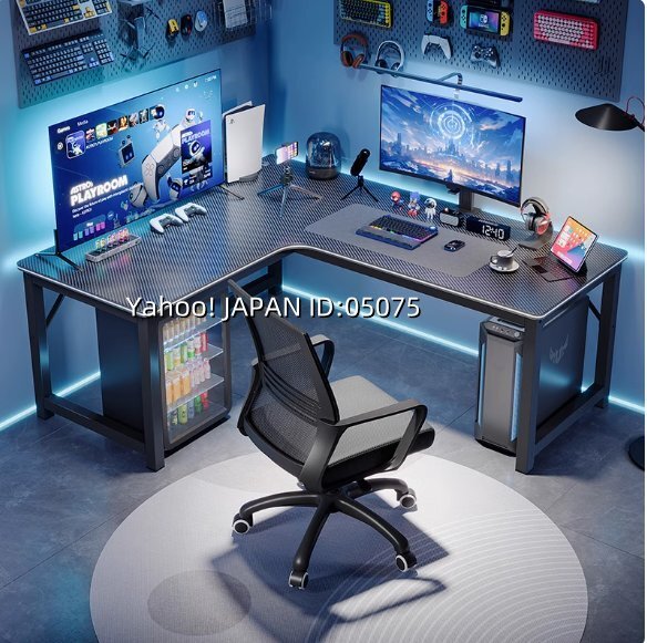 コーナーゲーミングデスク、コンピューターデスク、家庭用コーナーブックテーブル、本棚、寝室のL字型学習デスク、オフィスデスク拍卖