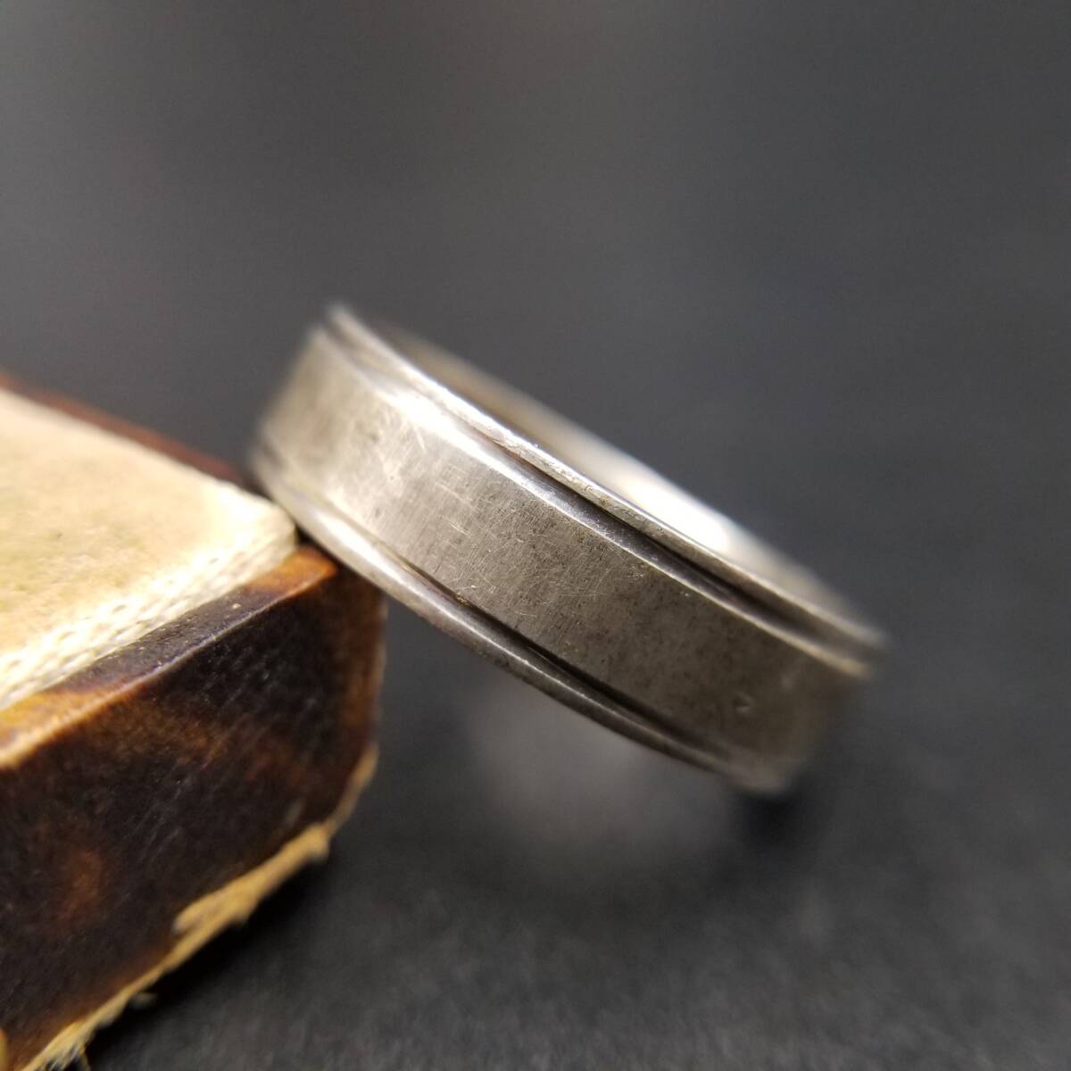 シンプル 装飾なし 925 シルバー ヴィンテージ バンド リング 中太 銀 指輪 結婚 Wedding 彫金 デイリー Y24-X拍卖