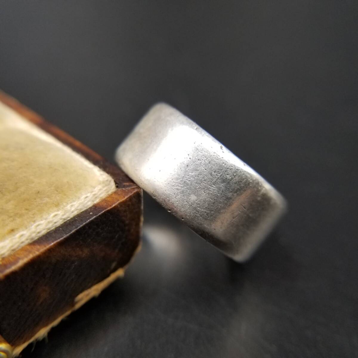 シンプル 装飾なし 幅広 925 シルバー ヴィンテージ バンド リング 銀 指輪 シンプルな存在感 Y24-X拍卖