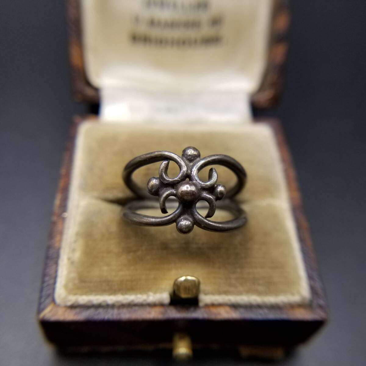 ゴシック クラシカル クロス レトロ 925 シルバー ヴィンテージ リング 銀 指輪 2連 バンド 重ね付け 結び Y25-B拍卖