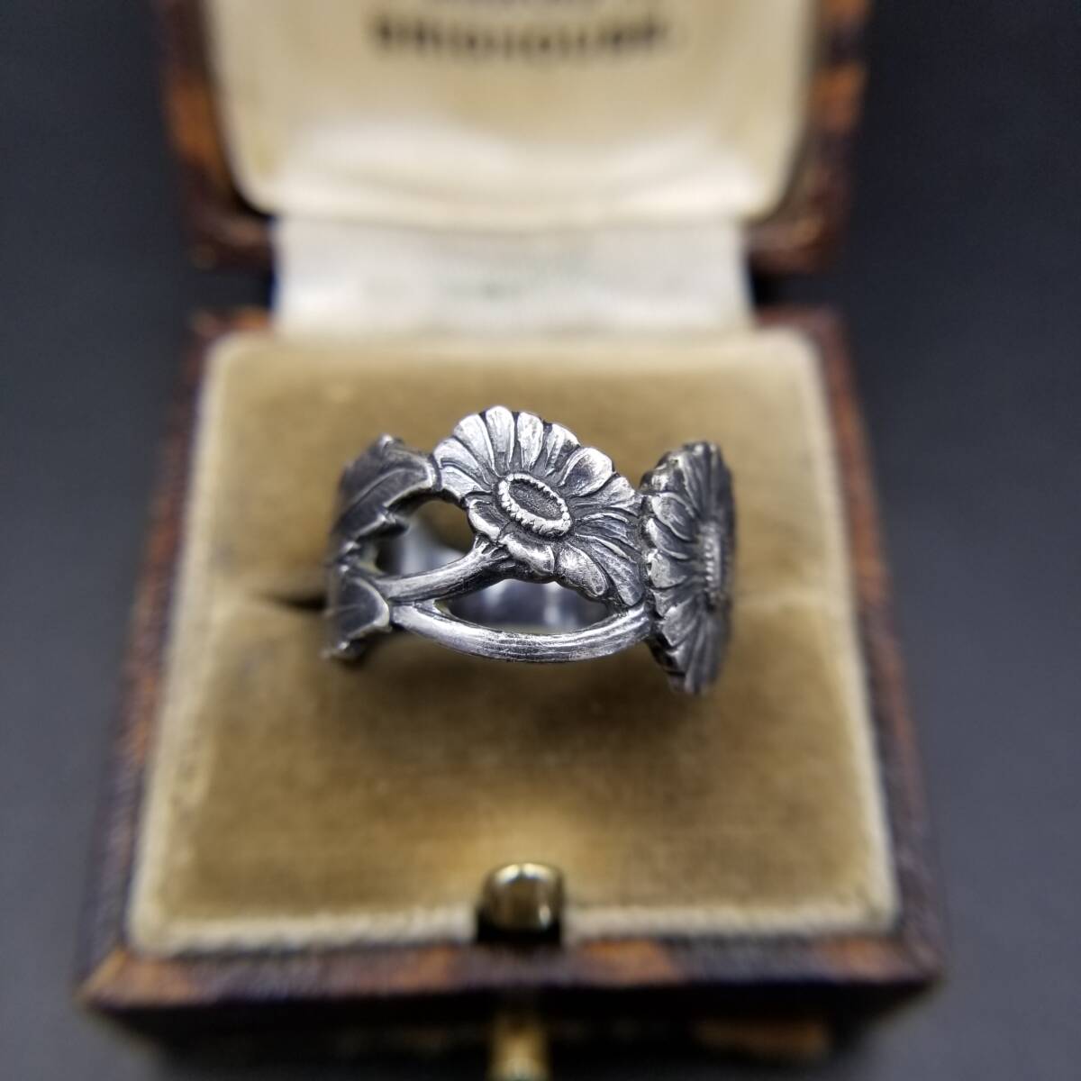 TH. Marthinsen ノルウェー ヴィンテージ マーガレット お花 スプーン リング 指輪 シルバープレート レトロ 北欧ジュエリー Y25-B拍卖