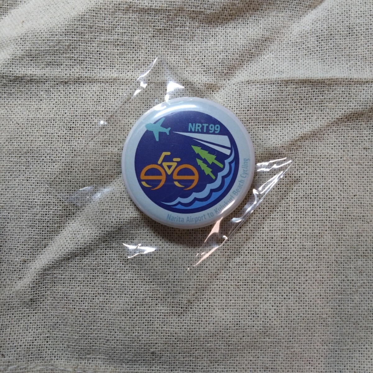 NRT99 缶バッジ 成田空港 九十九里 サイクリング スタンプラリー 記念 ノベルティ拍卖