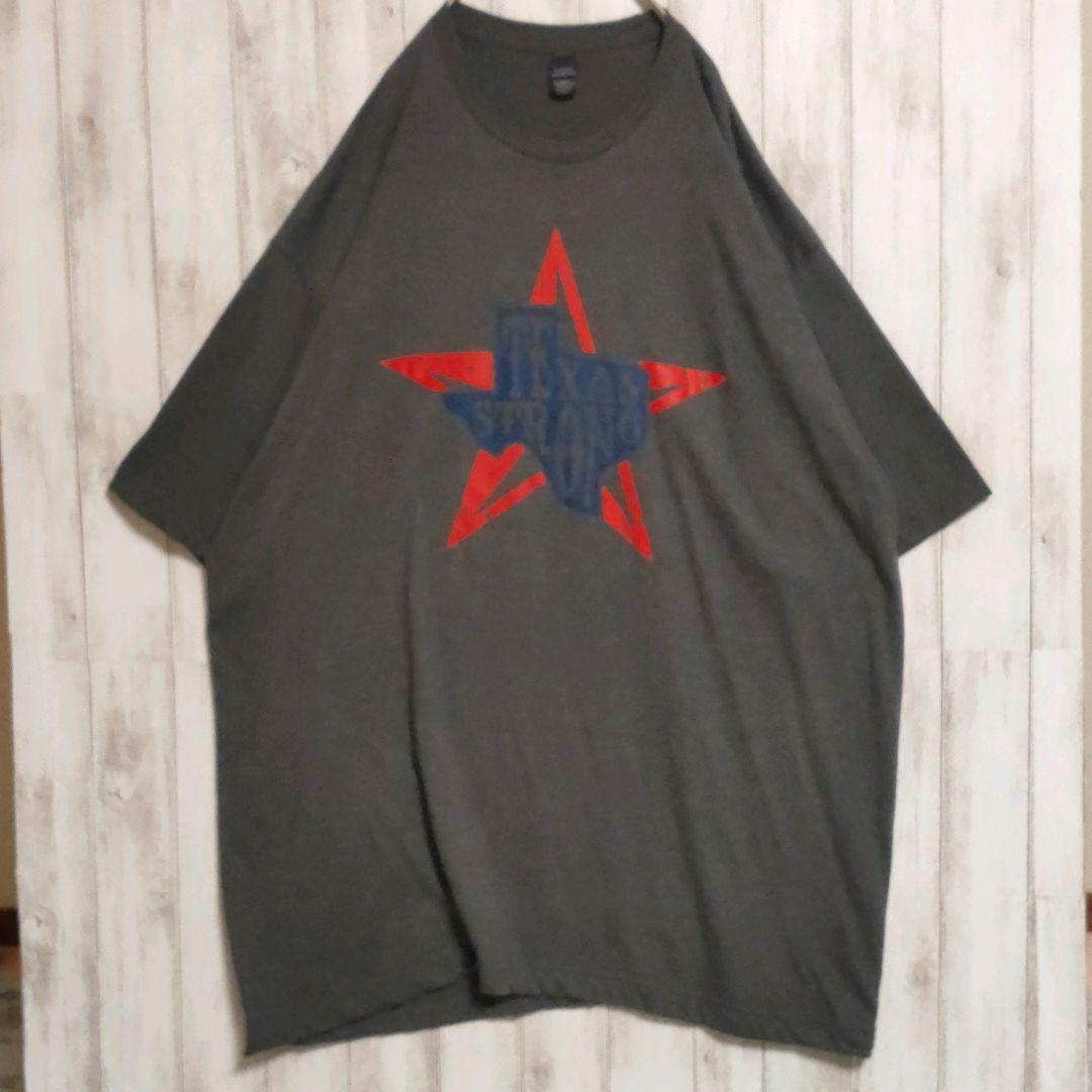 TULTEX タルテックス Taxas strong プリント Tシャツ XXL グレー レッド ネイビー USA 古アメリカ古着 ビッグサイズ 00’s 星形拍卖