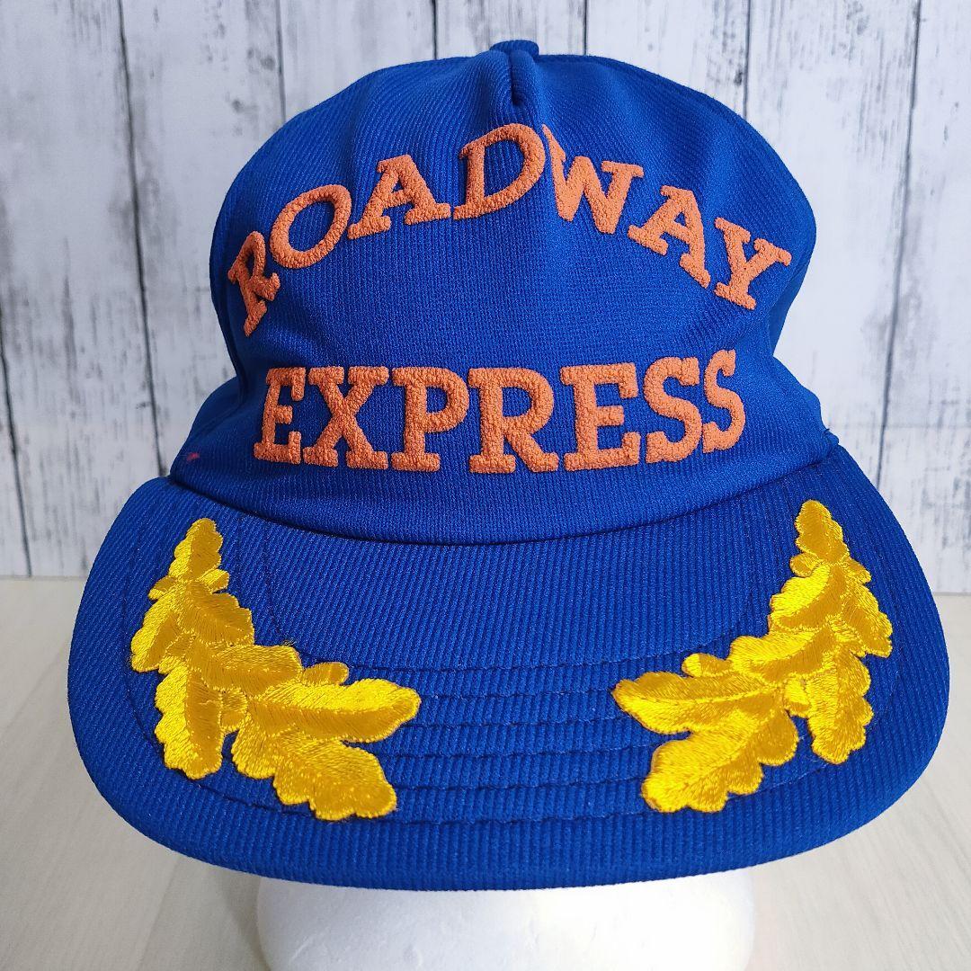 貨物運送企業 USA製 ワークキャップ 5パネル 青 金刺繍 アウトドア 企業ロゴ ブルー blue ゴールド gold アメリカ古着 スナップバック 拍卖