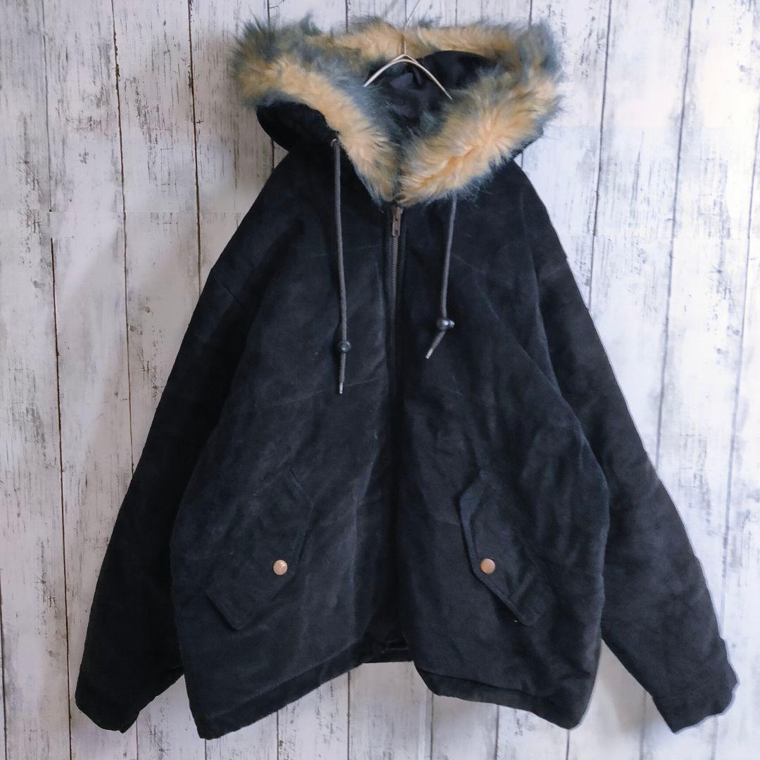 JURHOUSE スエード レザージャケット フリーサイズ 黒 ピッグスキン レザー Y2K拍卖