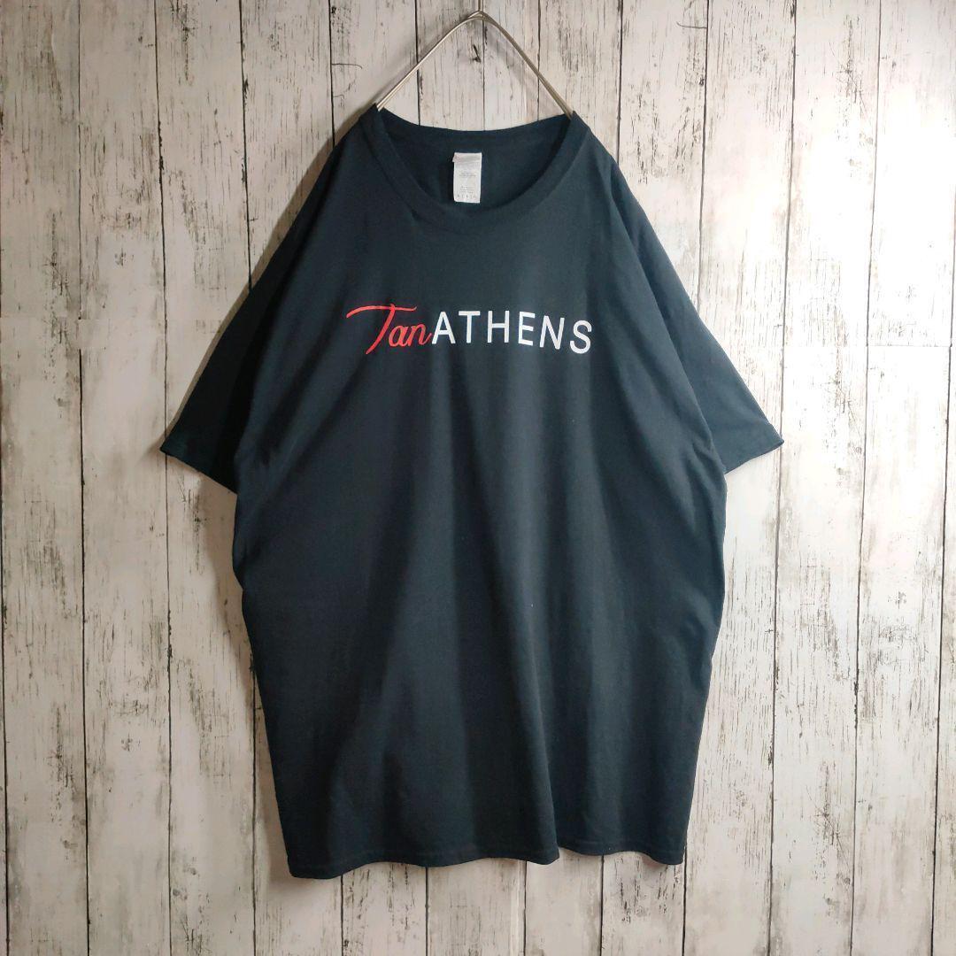 GILDAN ギルダン 両面プリント Tシャツ 黒 ブラック ビッグシルエット TanATHENS GET YOUR BRONZE ON BLACK ホワイト WHITE レッド RED拍卖