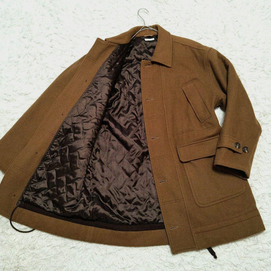 【美品】Paul Smith ポールスミス ウール キルティング ロングコート メンズ L ウール キャメル系カラー 防寒 紳士 アウター メンズ拍卖