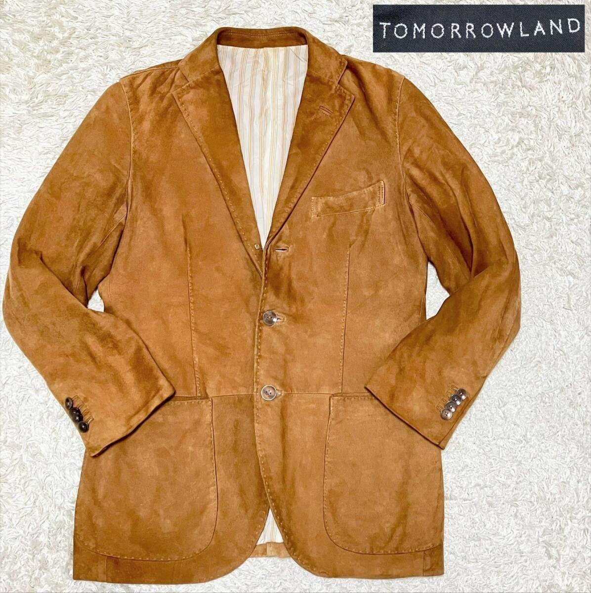 【羊革スウェード★】サイズ46 TOMORROWLAND ラムレザー 段返り3B テーラードジャケット●トゥモローランド (9ハ)拍卖