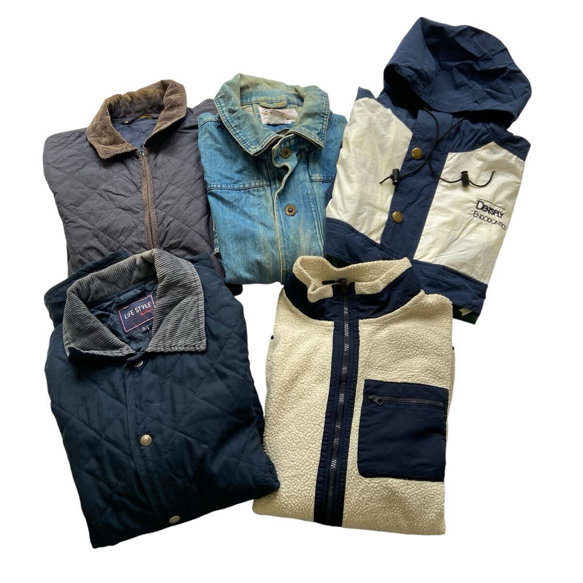 ジャケット 古着 古着卸 アウター デニムジャケット キルティング マウンテンパーカー 中古 サイズMIX メンズ まとめ売り 5点 24拍卖