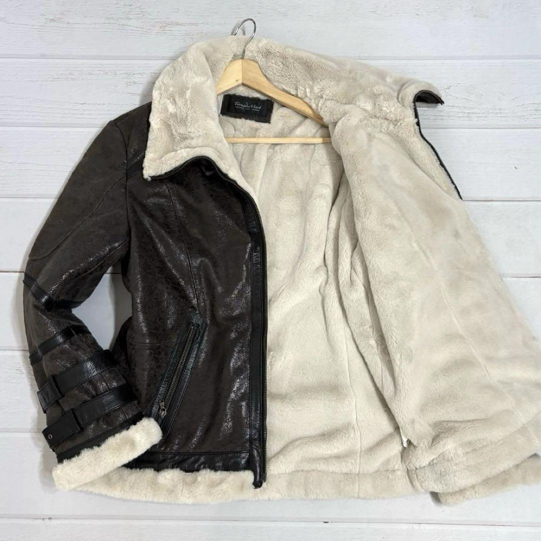 極美品 XLサイズ●トルネードマート TORNAD MART リアルムートン クラッキングボンバー フライトジャケット ライダース ゴートレザー 拍卖