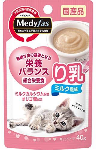 り乳 ミルク風味 メディファス ウェット キャットフード 子ねこ り乳 ミルク風味 【総合栄養食/下部尿路/国産】 40gx12 拍卖