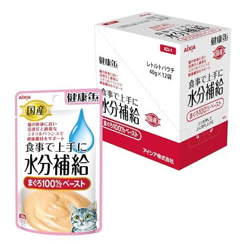 12個ペースト マグロ 健康缶 パウチ 水分補給 まぐろペースト 40g×12個セット 猫 40グラム (x 12) 国産拍卖