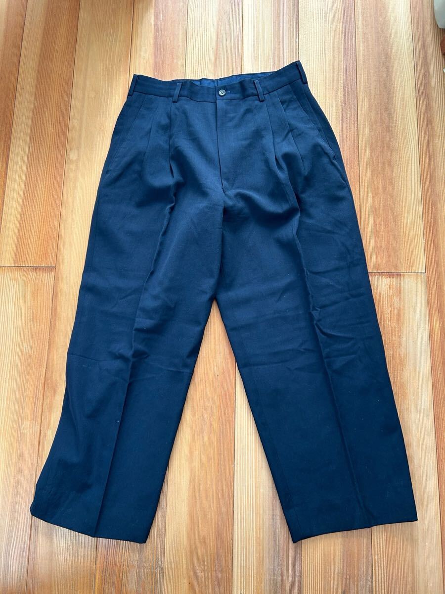 コムデギャルソンオムプリュス AD1988 ビンテージ ウールギャバ 濃紺 パンツ拍卖