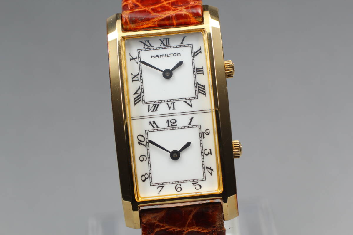 1円~ *美品・稼働品* Hamilton ハミルトン 6232 クオーツ式 メンズ腕時計 腕回り最大約19.0cm #1553拍卖