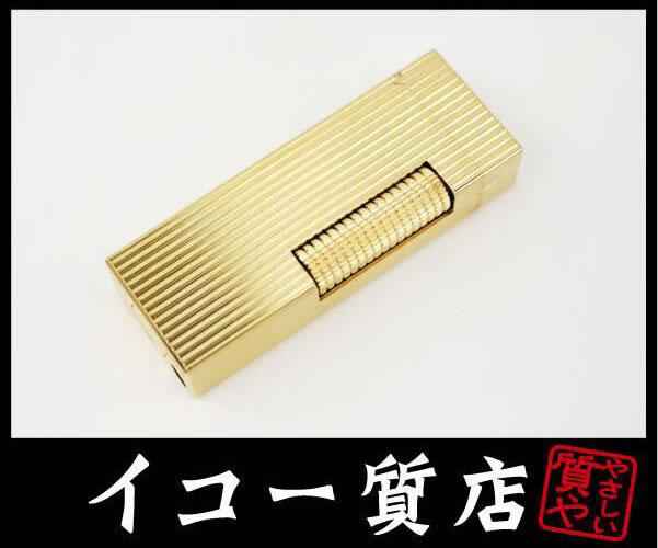 イコー質店 ダンヒル ★希少 オーバーホール・フルメンテ済 ローラガスライター RL1202 ストライプ/ゴールド 美品 RY7490拍卖
