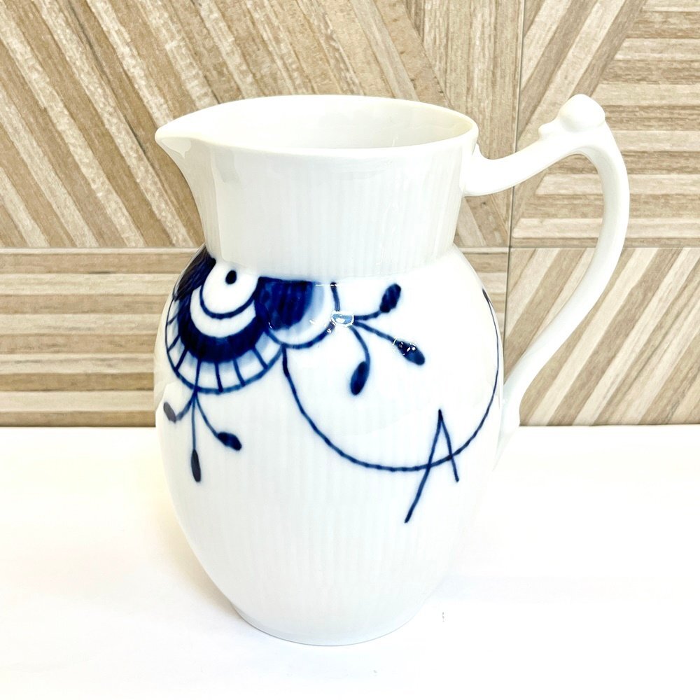 rm) ROYAL COPENHAGEN ロイヤル コペンハーゲン ブルーフルーテッド メガ ジャグ 水差し ピッチャー 442 中古美品 USED 陶器/洋食器拍卖