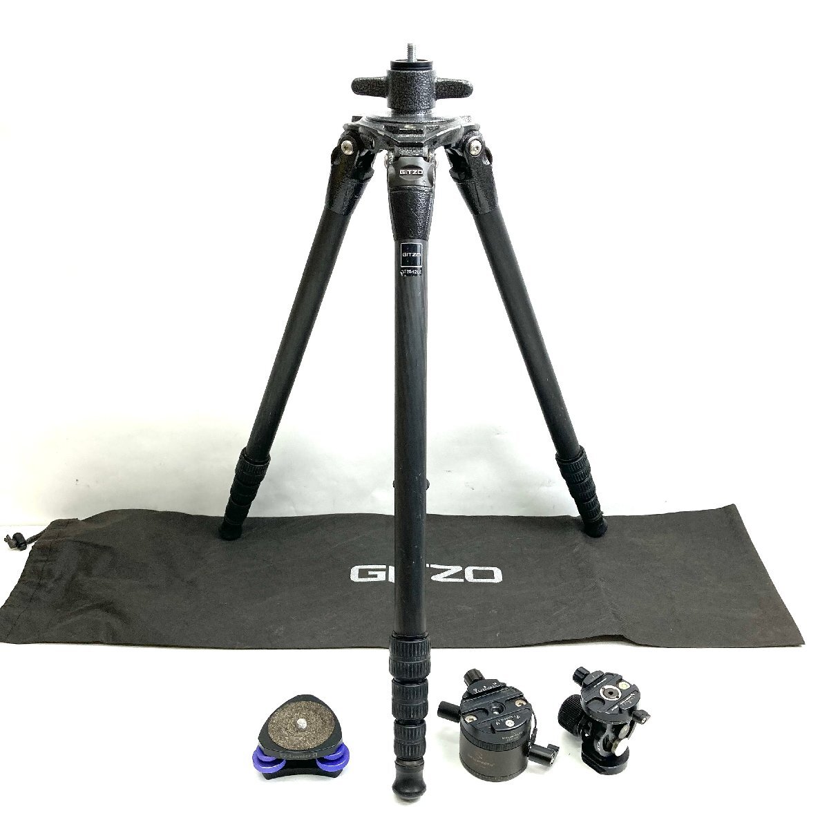 t) 1円スタート Gitzo ジッツオ システマティック カーボン三脚/センターポール/レベラー/ローテータ/雲台 セット まとめて ※中古 USED拍卖