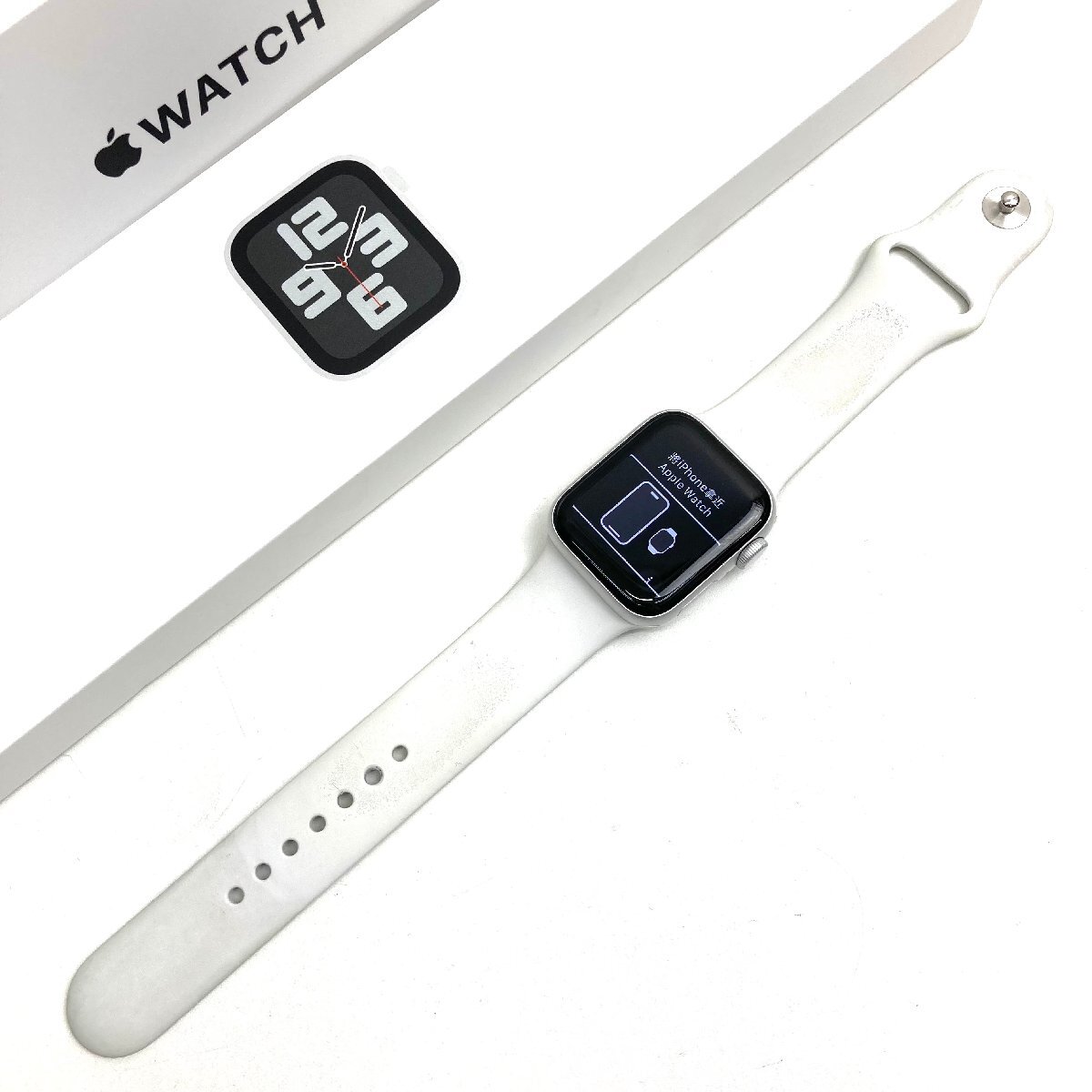 t) Apple アップル Apple Watch SE 第2世代 GPSモデル 40mm/MXEF3J スマートウォッチ シルバーアルミニウムケース/ホワイトバンド ※ 中古拍卖