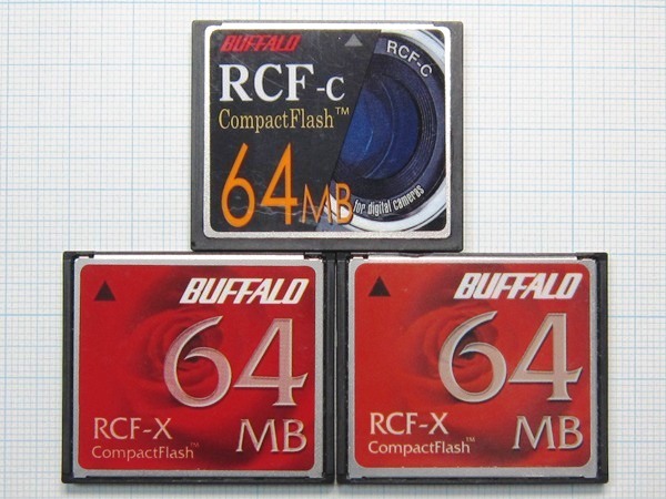★BUFFALO コンパクトフラッシュ 64MB 3枚 中古★送料110円・185円拍卖