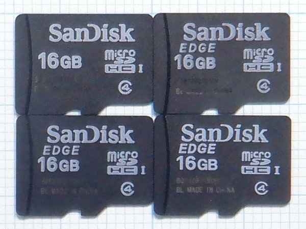 ★SanDisk micro SDHC メモリーカード 16GB 4枚 中古★送料85円・185円拍卖