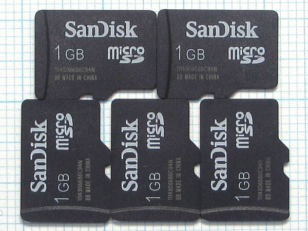 ★SanDisk microSD メモリーカード 1GB 5枚 中古★送料85円・185円拍卖