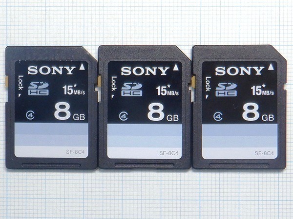 ★SONY SDHC メモリーカード 8GB 3枚 中古★送料85円・185円拍卖
