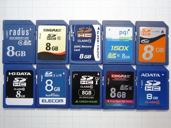 ★SDHCメモリーカード 8GB 10枚 中古★送料110円・185円拍卖