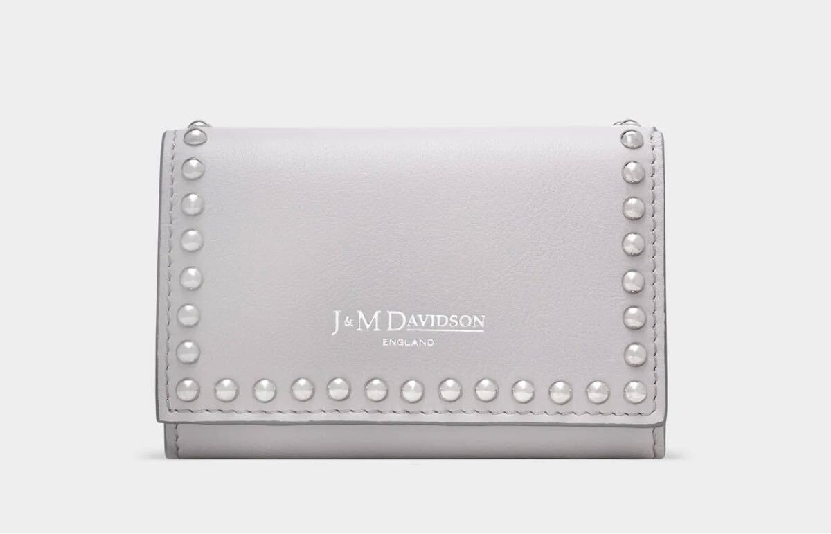 【未使用品】J&M DAVIDSON/スタッズ三つ折り財布/FOLD WALLET WITH STUDS/グレー拍卖