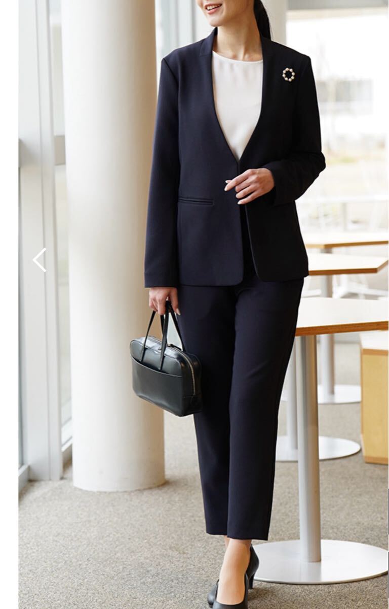 【未使用品】VIRINA/ヴィリーナ/セットアップ/ノーカラージャケット/ネイビー/お受験スーツ拍卖