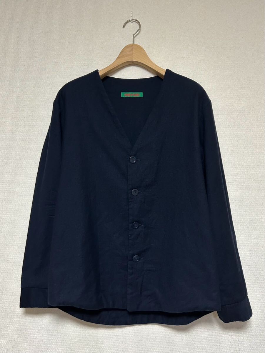 CASEY CASEY/ケイシーケイシー/カーディガン/size XS/ネイビー/ノーカラージャケット拍卖