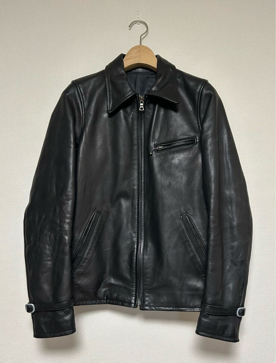 Pledge/プレッジ/シングルライダースジャケット/size48/黒拍卖