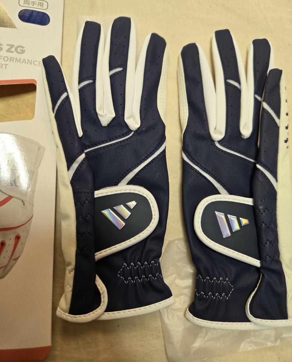 ネイビー adidas 21cm 両手 グローブ レディース ゴルフ拍卖