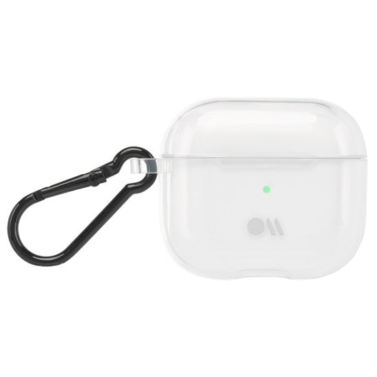 即決・送料込)【ワイヤレス充電OK】AirPods (第3世代) Case Tough Clear w/Black Carabiner Clip拍卖