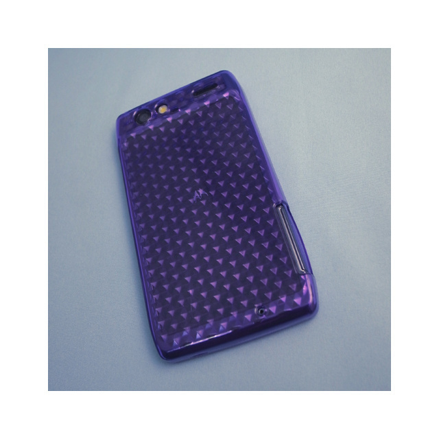 即決・送料込)【シンプルなソフトケース】GauGau au MOTOROLA RAZR IS12M Soft Case Hexagonal Pattern Clear Purple拍卖