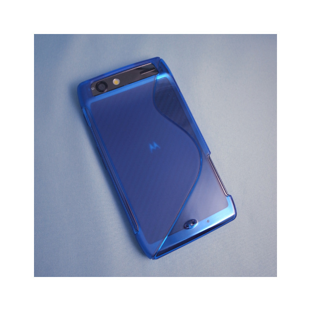 即決・送料込)【シンプルなソフトケース】GauGau au MOTOROLA RAZR IS12M Wave Soft Case Clear Blue拍卖