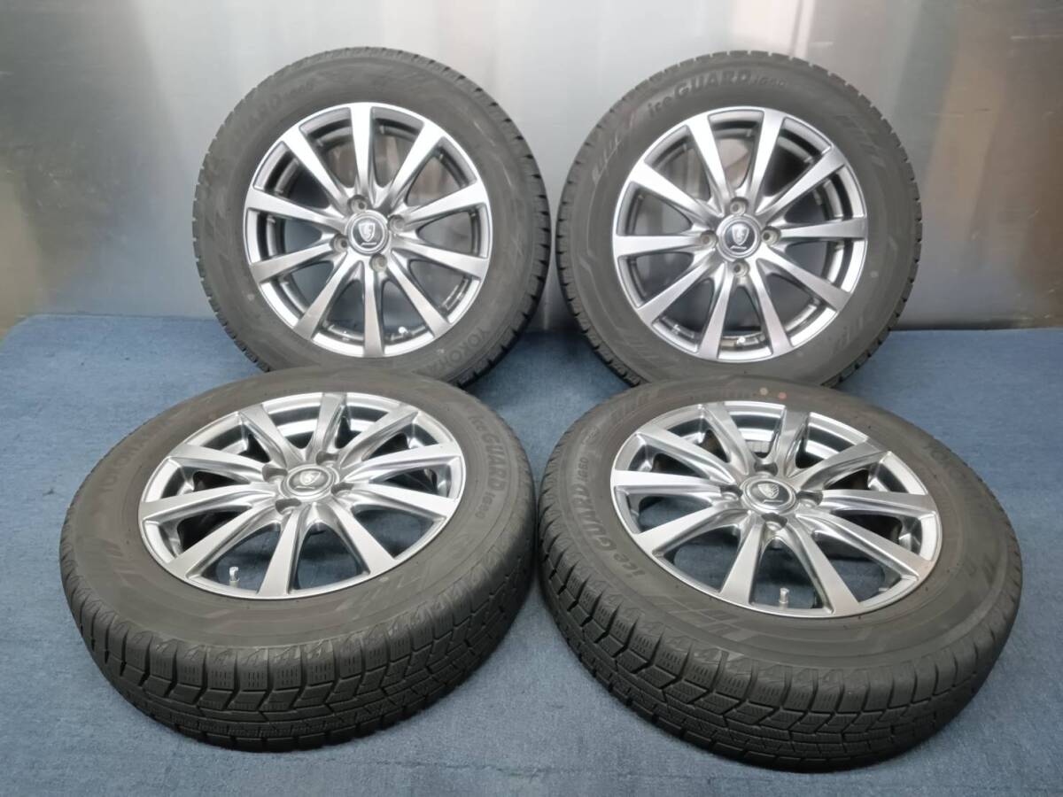 ★7-8分山★21.22年製★ ヨコハマ iG60 175/65R15 社外ホイール 15×5J +39 4H-100 4本セット スタッドレス アクア・スペイド等 C755拍卖