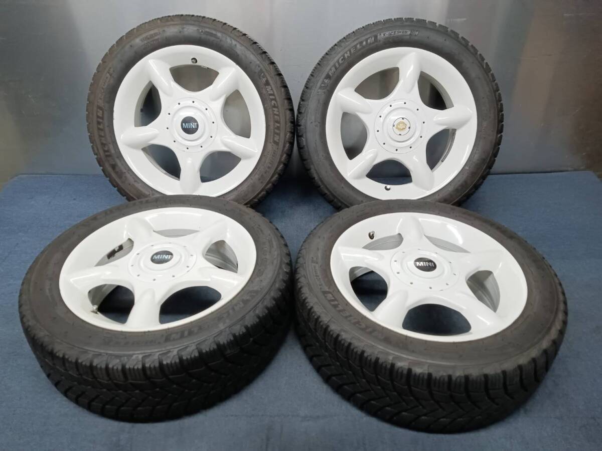 ★8-8.5分山★21年製★ ミシュランX-ICE SNOW 195/55R16 BMW MINI純正ホイール 16×6.5J +48 4H-100 4本セット スタッドレス C820拍卖
