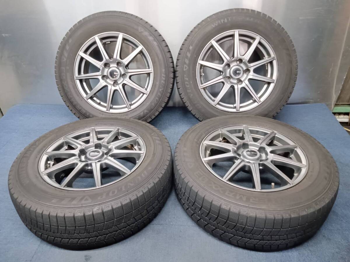 ★8-8.5分山★20年製★ ダンロップWM 03 205/65R16 社外ホイール 16×6.5J +38 5H-114.3 スタッドレス ヤリスクロス・セレナ等 C268拍卖