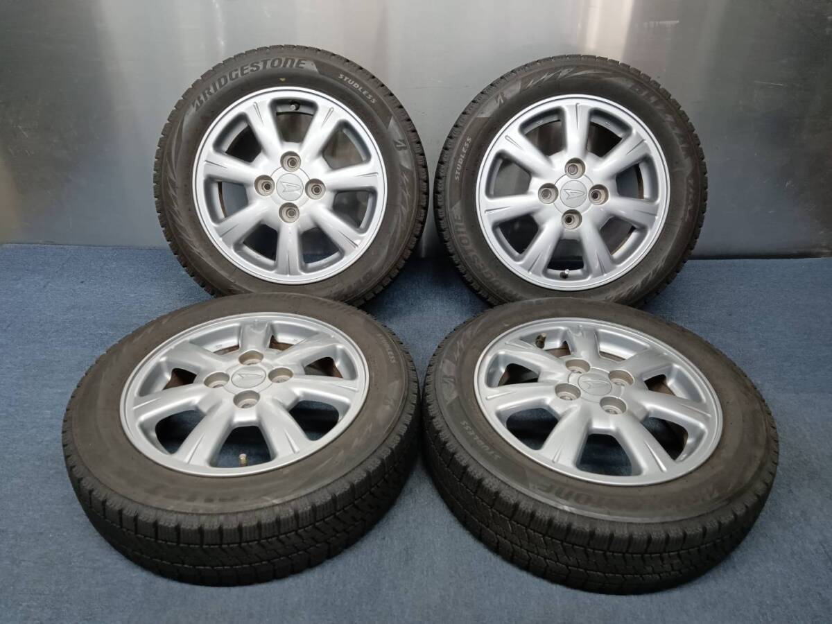 ★7-8分山★21年製★ ブリヂストンBLIZZAK VRX2 155/65R14 ダイハツ純正ホイール 14×4.5J +45 4H-100 4本セット スタッドレス C349拍卖