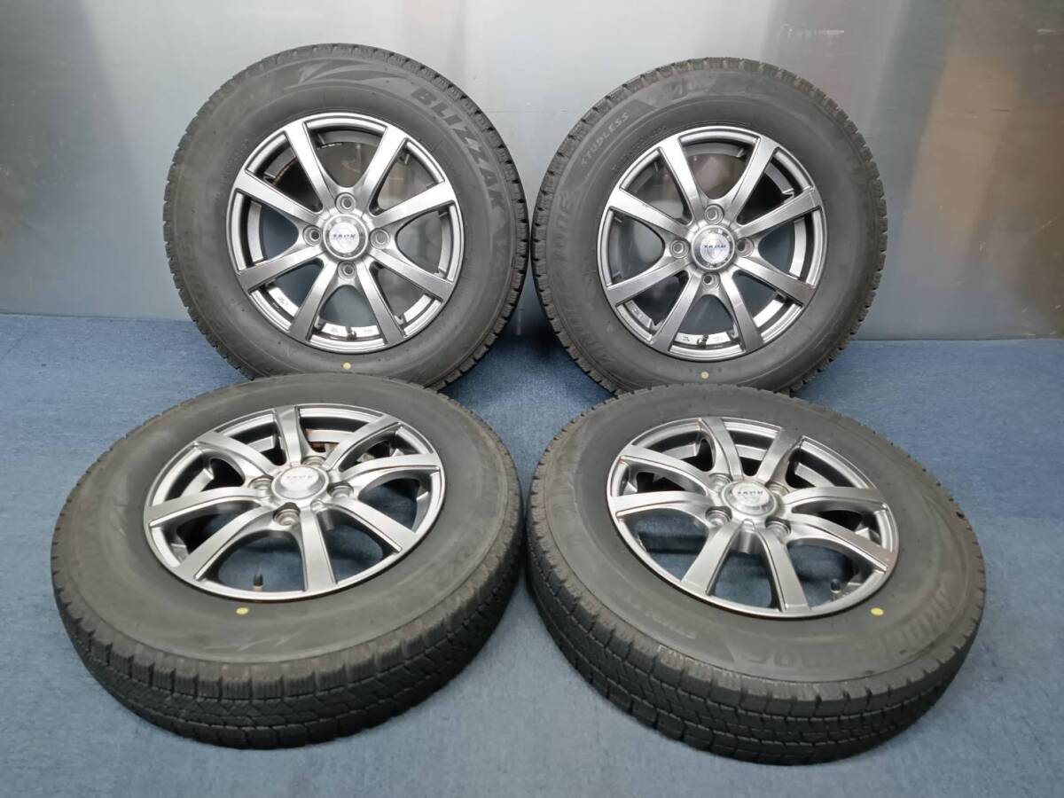 ★8-9分山★22.23.24年製★ ブリヂストンVRX2 145/80R13 社外ホイール 13×4J +42 4H-100 4本セット スタッドレス 軽自動車等 C868拍卖