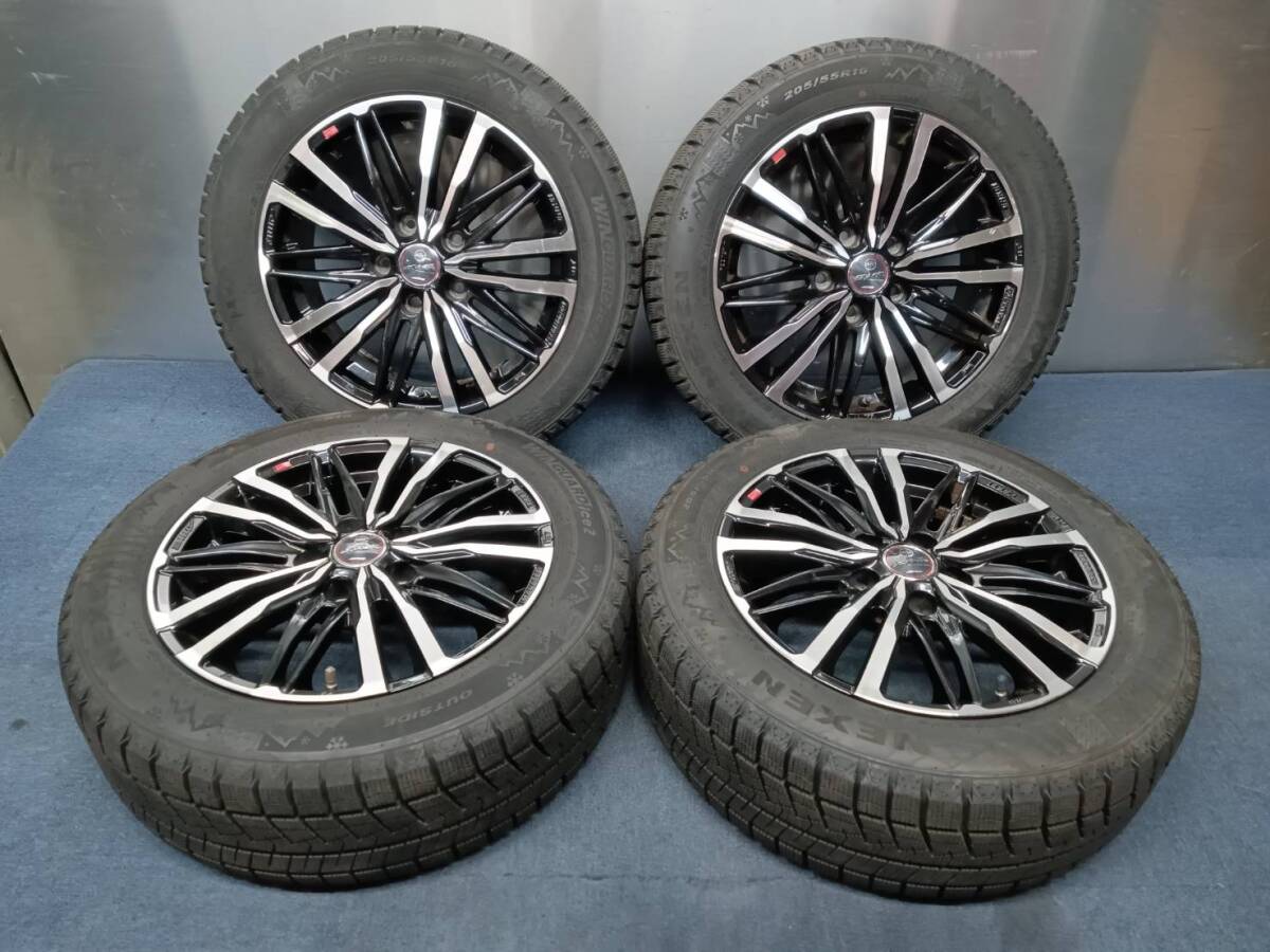 ★8-9分山★23年製★ NEXEN WIN ice2 205/55R16 ENKEI SMACK 16×6.5J +38 5H-114.3 4本セット スタッドレス リーフ・オーリス等 C871拍卖
