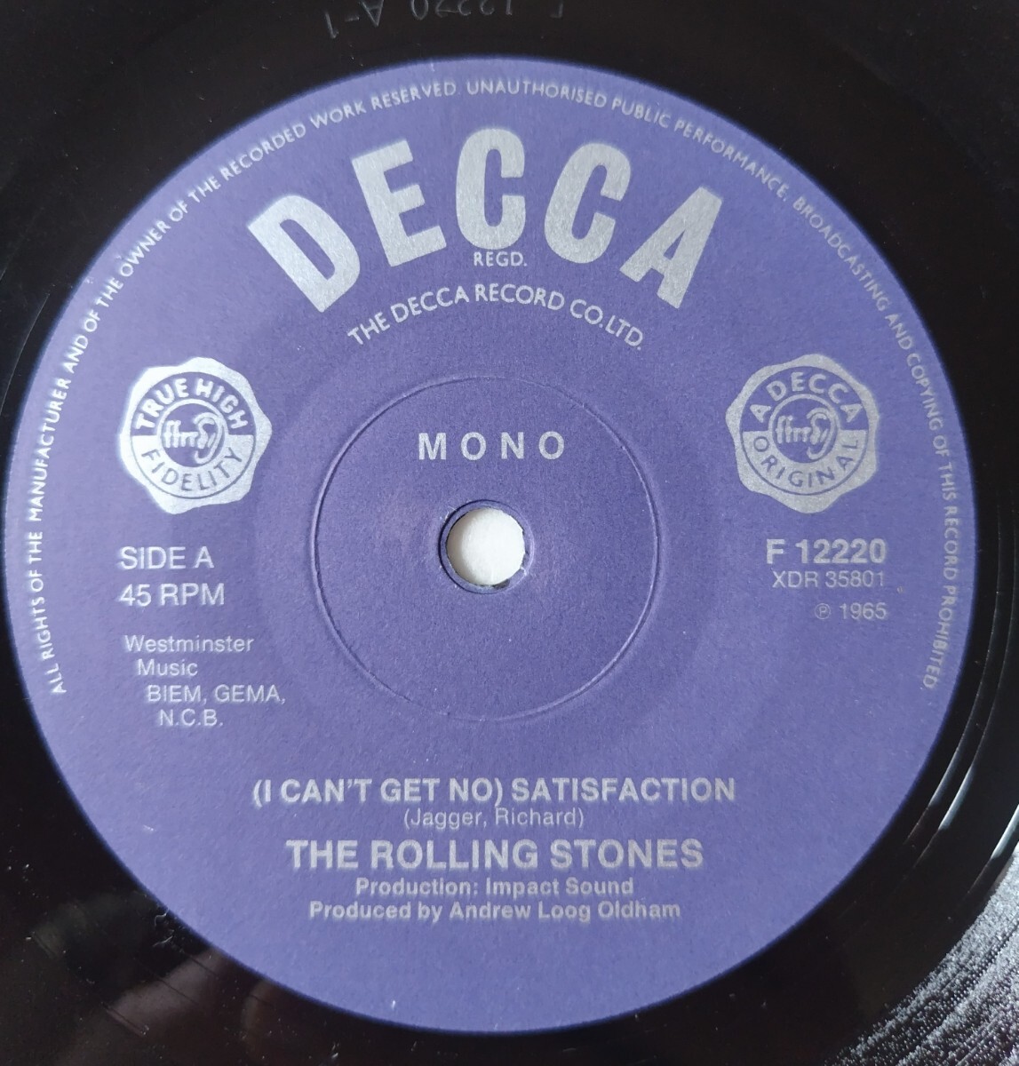 The Rolling Stones (I Can't Get No) Satisfaction/Decca F 12220/1982年UK拍卖