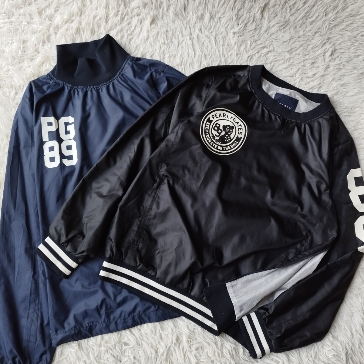 【極美品 入手困難】 パーリーゲイツ ツインスニード ブランドロゴ 蓄熱 撥水 洗える ブラック ネイビー 4 M〜L ゴルフウェア PEARLY GATES拍卖