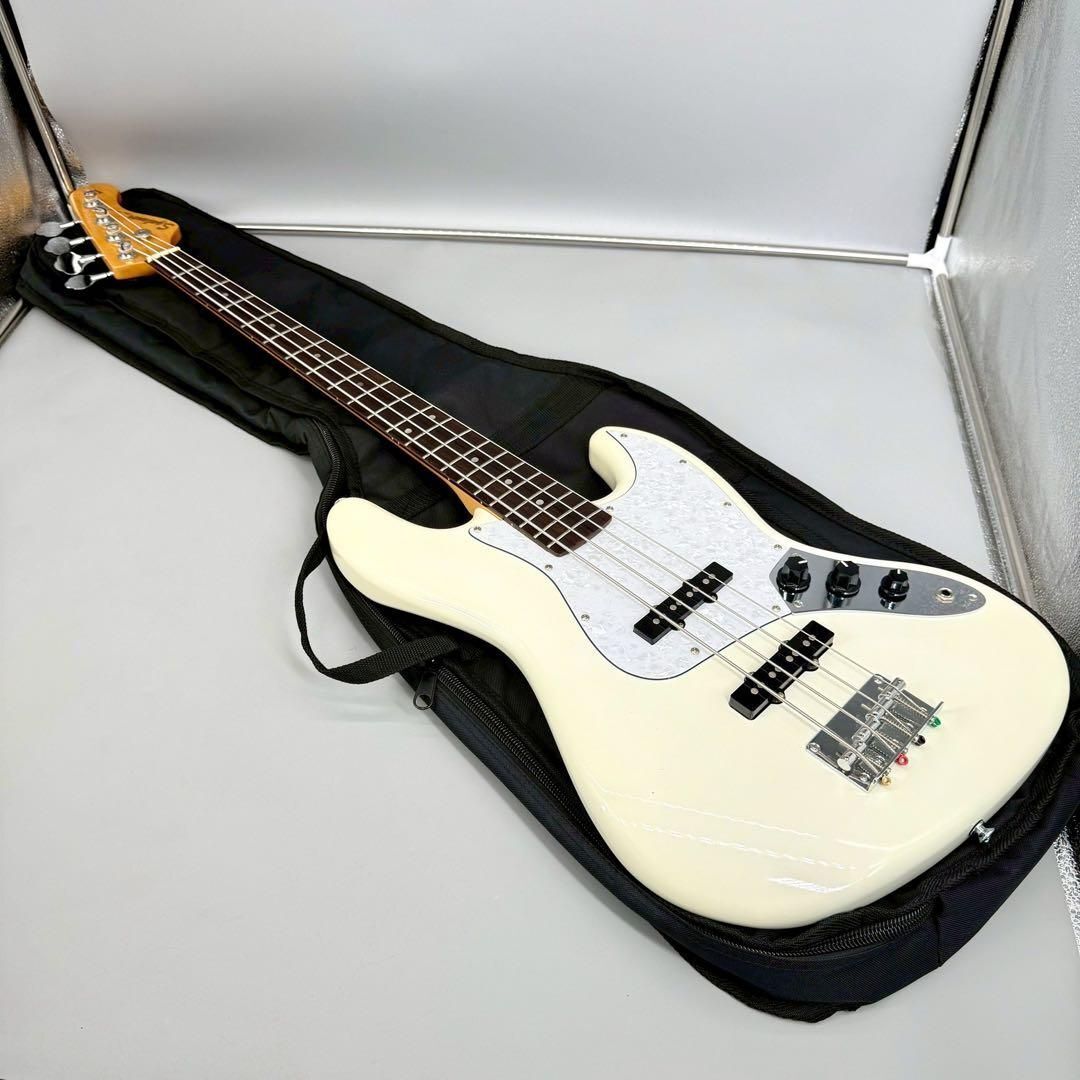 S.Galaner Bass SJB-PG ホワイト エレキベース ベース 4弦 ソフトケース 拍卖