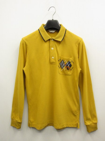 アダバットadabat★洗える♪定価¥23100(税込)ロゴ×アーガイ刺繍 ポロシャツ カットソー 吸湿発熱◆メンズサイズ46(M位)拍卖