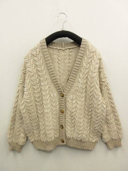 クース KOOS★アルパカ混 ラメ アラン編み風 カーディガン サイズF拍卖