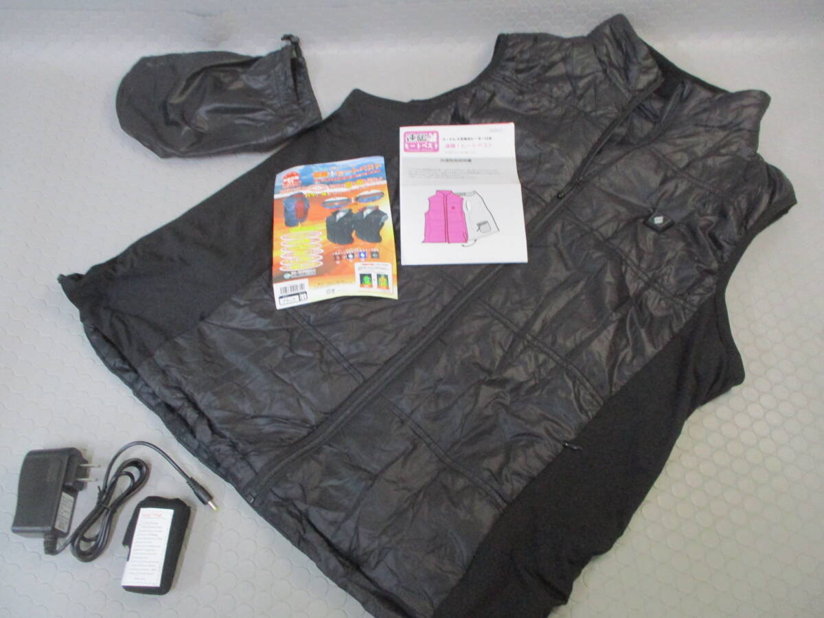 PROMOTE 速暖 ヒートベスト 黒 PHB-01◇充電器・バッテリー付◇LLサイズ■O-207拍卖