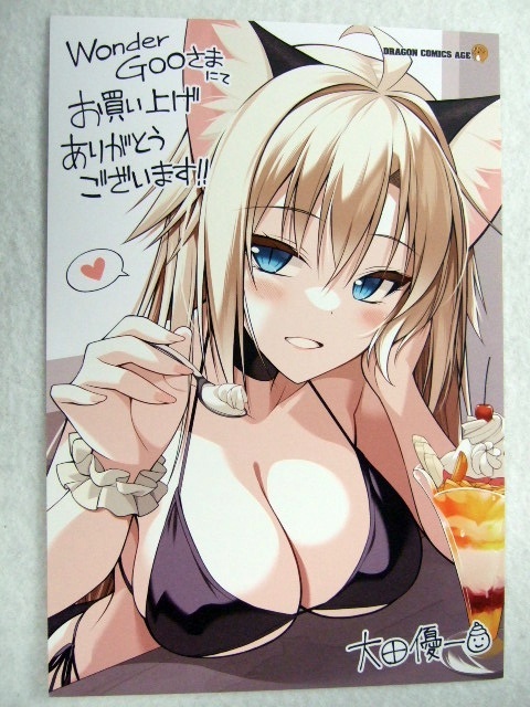 ワンダーグー 限定 貴方は猫の下僕です 2巻 ポストカード 251009 特典 WonderGOO 非売品 イラストカード イラストペーパー 大田優一拍卖