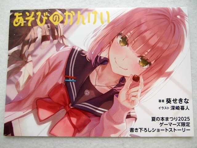 ゲーマーズ 限定 夏の本まつり2025 あそびのかんけい 8Pブックレット 251003 特典 gamers 非売品 イラストカード ショートストーリー SS拍卖